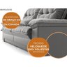 Sofá Bergamo 2,50m Retrátil e Reclinável Veludocristal Cinza - Netsofas - 5