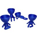 Ver imagem 1 de Kit 4 Vasos Suculentas Decoração Robert Plant Vaso 3d Decorativo Azul Metálico