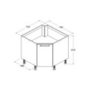 Ver imagem 2 de Balcão de Canto Cozinha Modulada sem Tampo 75cm Ditália