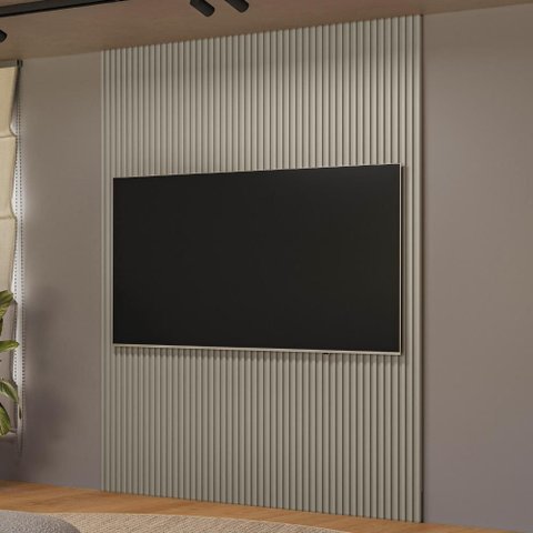 Painel Ripado de Madeira Decorativo para Sala Quarto 180x250cm Slats L05 Gris Fosco - Lyam Decor