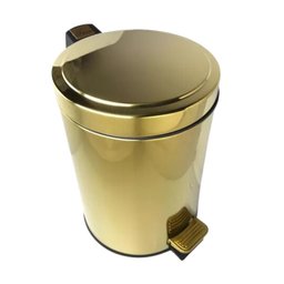 Kit Lavabo Inox Dourado Lixeira 12l Escova Sanitaria Papeleira France Fineza - 4