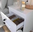 Ver imagem 4 de Mesa de Cabeceira 2 Gavetas com Chave Madri Branco