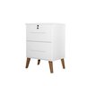 Mesa de Cabeceira 2 Gavetas com Chave Madri Branco - 2