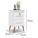 Ver imagem 5 de Mesa de Cabeceira 2 Gavetas com Chave Madri Branco