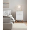 Ver imagem 3 de Mesa de Cabeceira 2 Gavetas com Chave Madri Branco