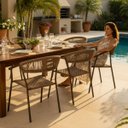 Ver imagem 6 de Kit 4 Cadeiras Corda Náutica Duda com Braço em Aluminio Bege