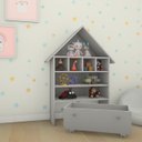 Ver imagem 3 de Estante Nina Casinha Organizadora Infantil Boneca c/ Nichos e Gaveta Rosa