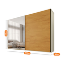 Ver imagem 2 de Guarda Roupa Samara 2 Portas Flutuantes 100 MDF com 01 Espelho - Móveis Europa