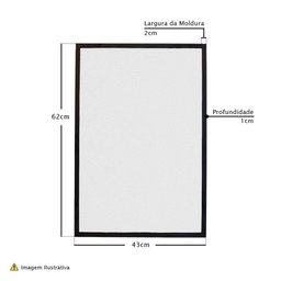 Quadro com Moldura Impressão de Leão em Tela 62x43cm Colorido - 5