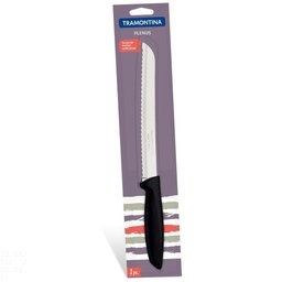 Faca para Pão Tramontina Plenus com Lâmina em Aço Inox e Cabo de Polipropileno Preto 8" - 3