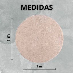 Tapete Macio Peludo 1,00m Redondo Creme Perola - 4