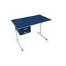 Mesa Escritório Economica com 2 gavetas 1,00 x 0,60 - Azul/Cinza - 1