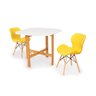 Conjunto Mesa Aparador Branca + 2 Cadeiras Slim - Amarela - 1