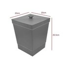 Ver imagem 3 de Kit Banheiro 4 Peças Lixeira Dispenser Porta Escova e Porta Algodão - Stolf Cinza