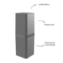 Ver imagem 4 de Kit Banheiro 4 Peças Lixeira Dispenser Porta Escova e Porta Algodão - Stolf Cinza