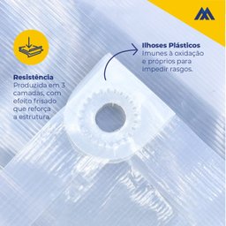 Lona Xp com Ilhós Impermeável Transparente 2x2m 142 Micras - 2