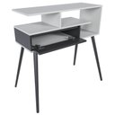 Ver imagem 4 de Aparador Buffet com Porta e Nichos para Sala Pés Palito Retro Branco/Preto