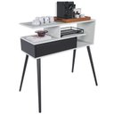 Ver imagem 6 de Aparador Buffet com Porta e Nichos para Sala Pés Palito Retro Branco/Preto