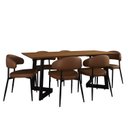 Ver imagem 2 de Conjunto Sala de Jantar com Mesa 180cm Toronto e 6 Cadeiras Bless Yescasa Marrom/Caramelo/Mel/Preto