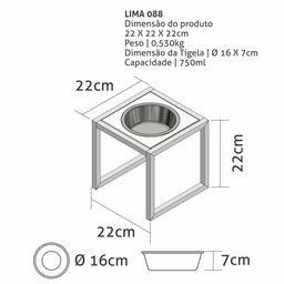 Comedouro Elevado Individual Cão Porte M Marrom - 2
