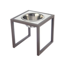 Comedouro Elevado Individual Cão Porte M Marrom - 1