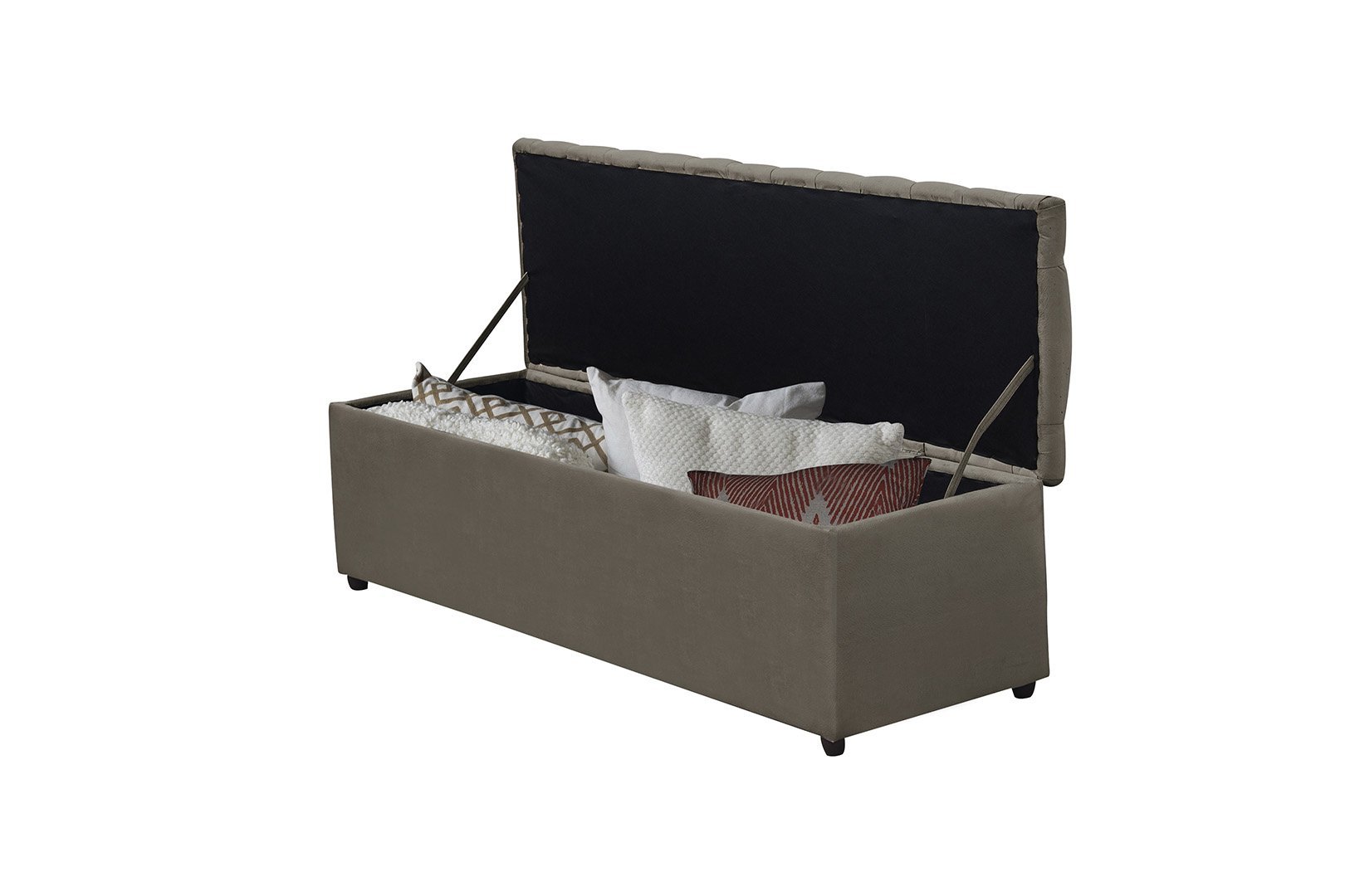 Baú Recamier Calçadeira Imperatriz Para Quarto Cama Solteiro Suede Bege 100cm - 3