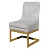 Cadeira Valentina Sala de Jantar Veludo Branco Base Dourada - Vallisa Decor - 1