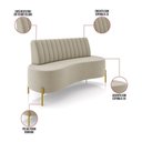 Ver imagem 4 de Sofá 2 Lugares Living 135cm Pé Ferro Dourado Maraú Veludo K01 - D\'rossi Cor Cinza