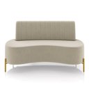 Ver imagem 3 de Sofá 2 Lugares Living 135cm Pé Ferro Dourado Maraú Veludo K01 - D\'rossi Cor Cinza