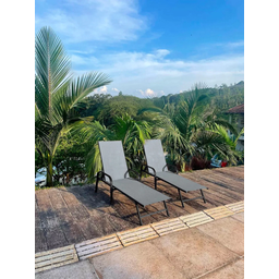 Espreguiçadeira Premium para Piscina Grafite em Tela Sling Rm Decor - 5