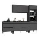 Ver imagem 2 de Armário de Cozinha Modulada Completa 251,5cm 4 Peças Milano Multimóveis MP2376 Grafite