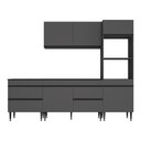 Ver mais imagens de Armário de Cozinha Modulada Completa 251,5cm 4 Peças Milano Multimóveis MP2376 Grafite