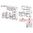 Ver imagem 4 de Armário de Cozinha Modulada Completa 251,5cm 4 Peças Milano Multimóveis MP2376 Grafite