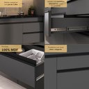 Ver imagem 3 de Armário de Cozinha Modulada Completa 251,5cm 4 Peças Milano Multimóveis MP2376 Grafite