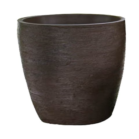 Vaso Planta 40x40 Oval Moderno Polietileno - MARROM MADEIRA 015