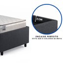 Ver imagem 2 de Base Box Cama Solteirão Sapateira Linho Bege e Colchão Hanover Inducol 96x203