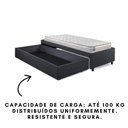 Ver imagem 3 de Base Box Cama Solteirão Sapateira Linho Bege e Colchão Hanover Inducol 96x203