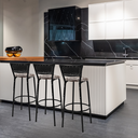 Ver imagem 6 de Kit 3 Banquetas para Bancada Banco Alto Junco Preto Balcão Cozinha Gourmet Bar Área de Lazer Piscina