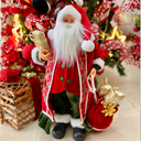 Ver imagem 2 de Boneco de Papai Noel Natal em Pé Vermelho e Verde 60cm