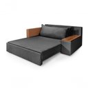 Ver imagem 2 de Sofá Cama Retrátil Panamá Chenile Luxo Aveludado Premium Chumbo 208