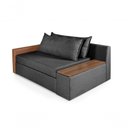 Ver imagem 3 de Sofá Cama Retrátil Panamá Chenile Luxo Aveludado Premium Chumbo 208