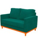 Ver mais imagens de Kit Poltrona e Sofa Berlim 2 Lugar Base de Madeira Tecido Impermeavel Verde Agua