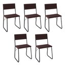 Ver imagem 1 de Kit 5 Cadeiras de Jantar Angra Estofadas para Mesa Sala Cozinha Conforto e Estilo - Marrom