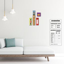 London - Quadros ou Placas Modulares com 4 Peças - 2