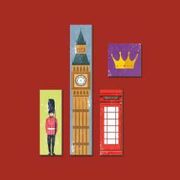London - Quadros ou Placas Modulares com 4 Peças - 1