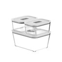 Ver imagem 1 de Kit de Potes de Vidro Hermético ou 2,4L e 725ml Linha Fresh Lock - Branco