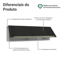 Ver imagem 3 de Armário Aéreo 100 cm 1 Porta Basculante Branco/Preto Lux Madesa