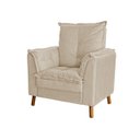 Ver imagem 3 de Poltrona Amamentação Descanso Pés Palito com Puff Ariel Suede Bege