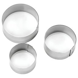 Jogo de Mini Cortadores Inox 3pçs Formatos Diversos - Redondo - 3
