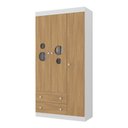 Ver imagem 2 de Guarda-roupa Infantil 92cm com Vidro 3 Portas e 2 Gavetas Pirulito Multimóveis Mp4467 Branco/